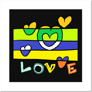 love and heart pattern Posters and Art